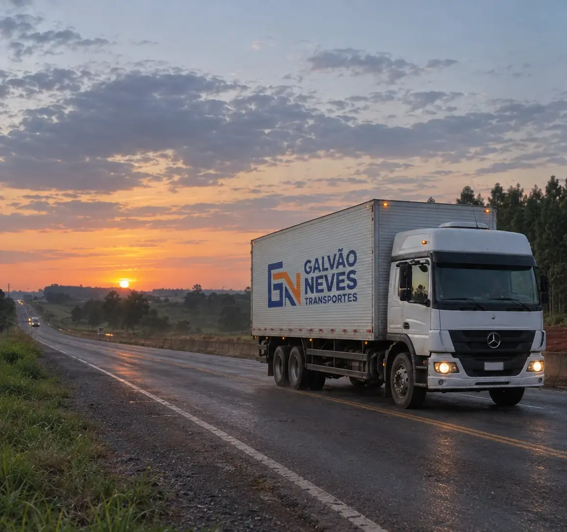 Caminhão da Galvão Neves na estrada.
